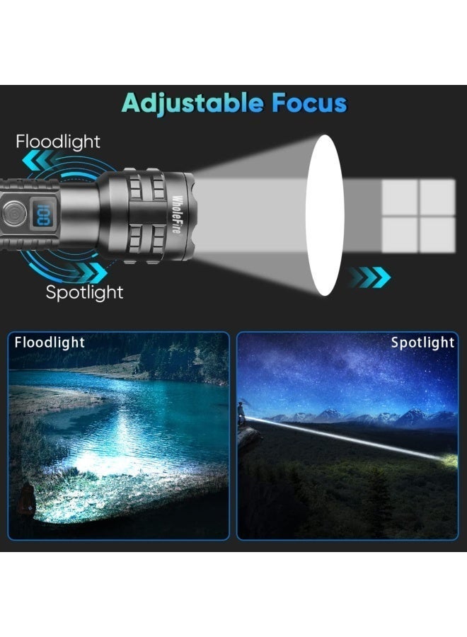 Arabest Rechargeable Torchlight Flashlight 250000 Lumens Super Bright White Laser LED High Power Tactical Handheld - Brightest for Camping, Hiking & Emergencies - Image 3